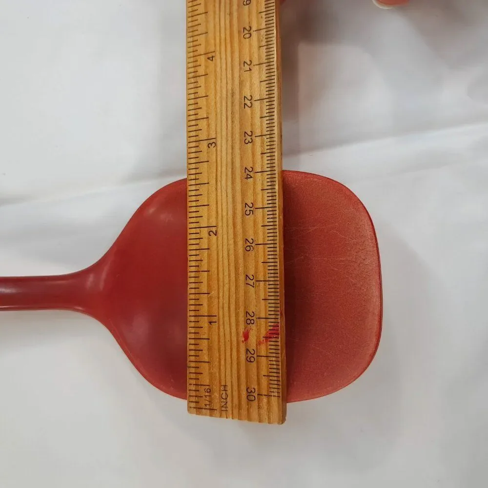 Dansk red serving spoon solid melamine red plastic cooking utensil scoop Vintage